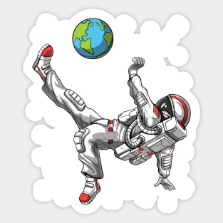 Space Astronaut Soccer Player Sticker